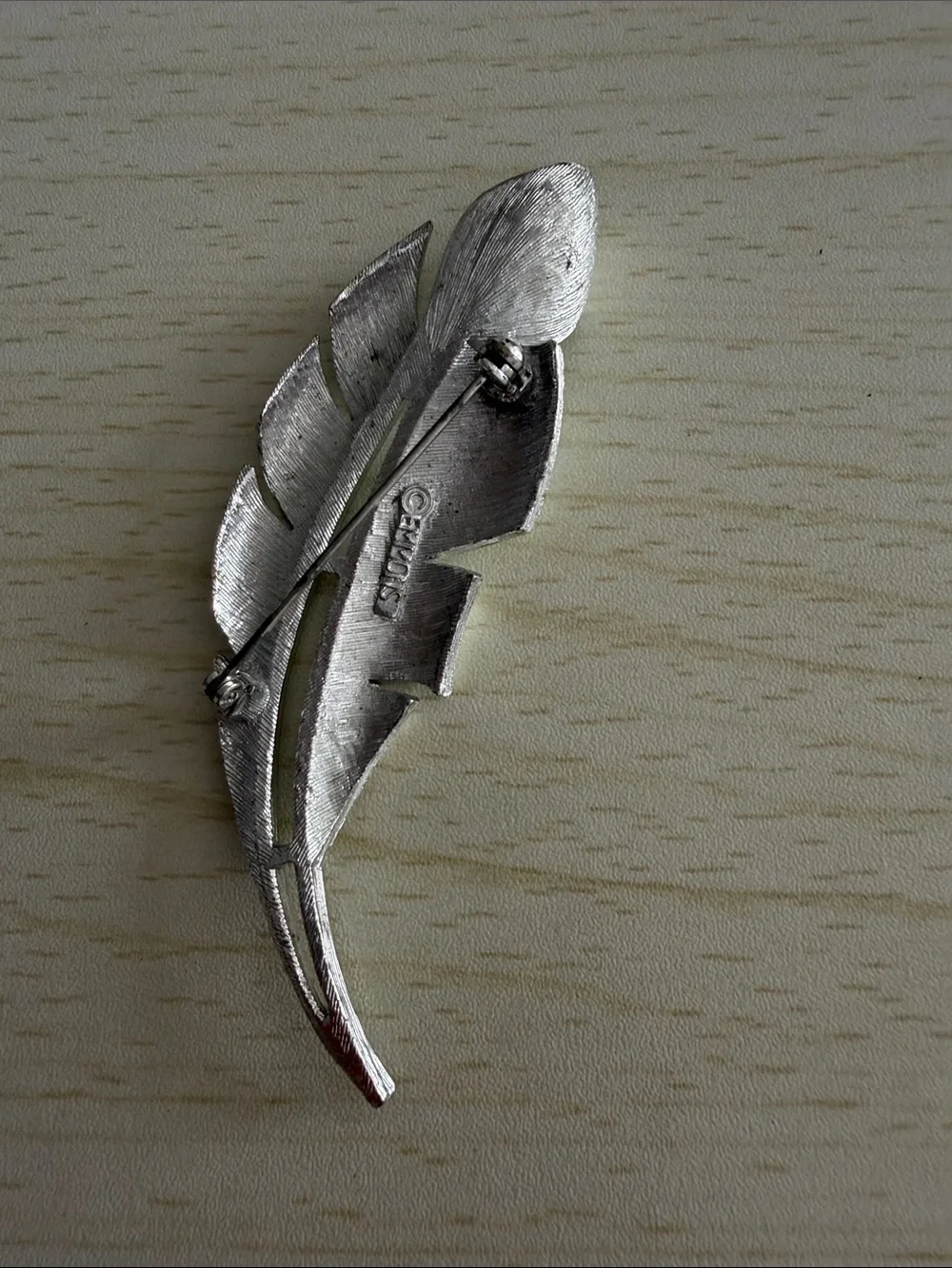 Emmons Vintage Silver Feather Brooch Pin - Elegant Women Accessories